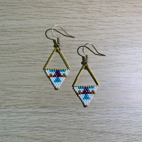 Triangle Beaded Earrings | Small