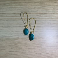 Turquoise Oval Drop Earrings